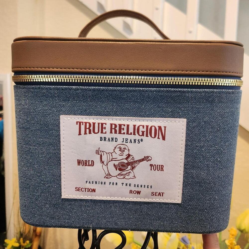 True Religion buddha logo makeup bag NEW - Picture 2 of 5